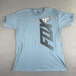 Vtg Y2K Fox Racing T-Shirt Mens L Gray  Motocross Racing Y2K